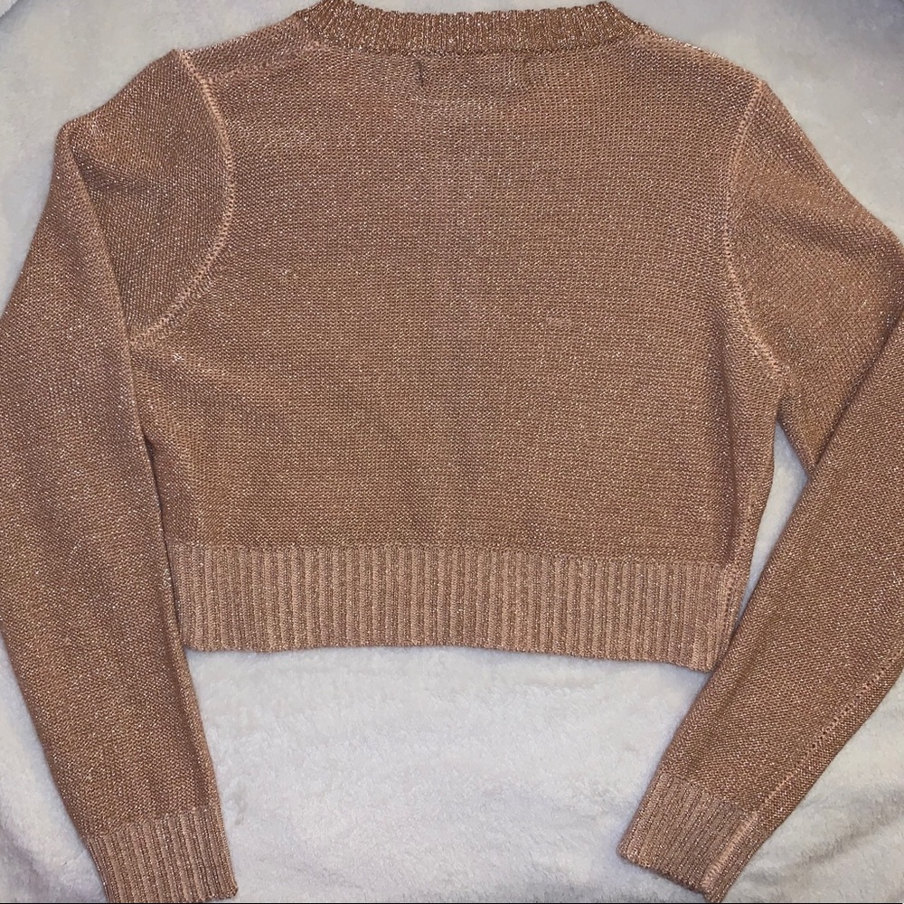 ✨Luxury Stunning Rose-Gold metallic sweater jacket - Picture 5 of 7